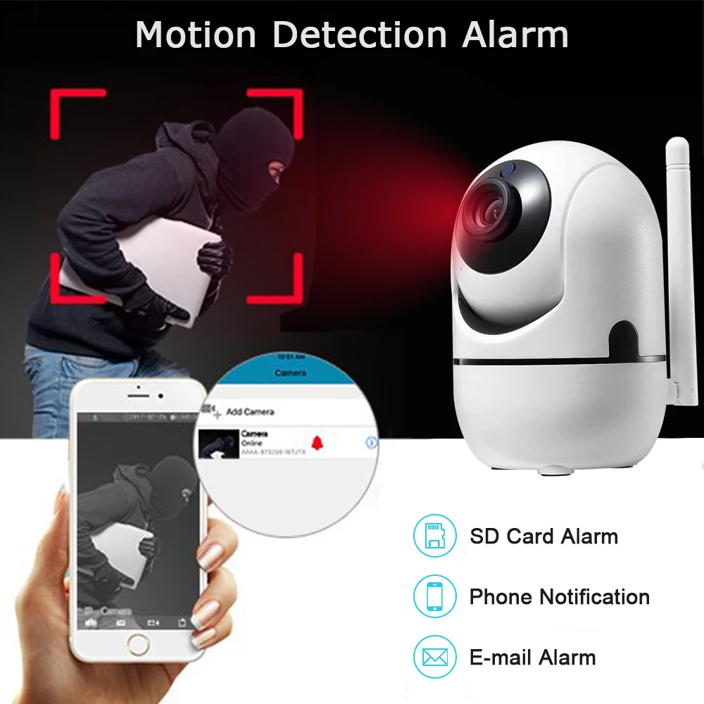 WiFi Camera 2MP Home Security IP Camera Night Vision Wireless Surveillance Wi-Fi Baby Monitor HD Mini CCTV Camera 1080P WiFi Camera 2MP Home Security IP Camera Night Vision Wireless Surveillance Wi-Fi Baby Monitor HD Mini CCTV Camera 1080P