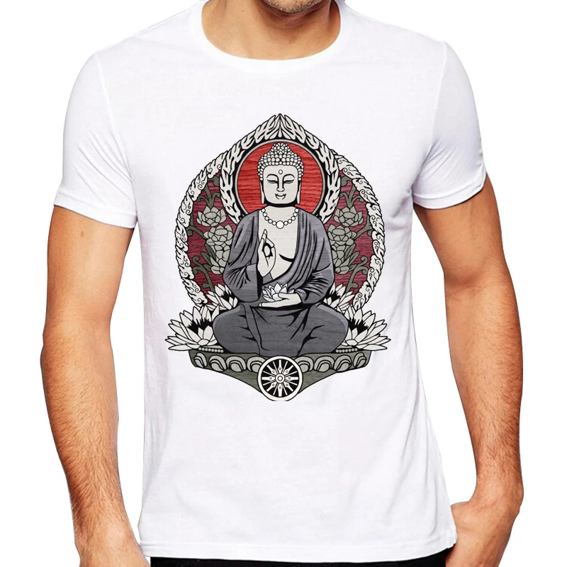 

Men's 2018 Fashion Siddartha Gautama Buddha Design T Shirt High Quality Cool Tops Hipster Summer Tees