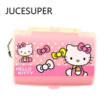 Hello Kitty 2Layer Portable7 Slots Seal Folding Pill Cases Jewelry Candy Vitamin Medicine Pill Box Storage Case Container Box