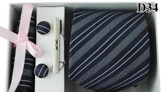 6 шт./компл. шелковые галстуки Для Мужчин's Галстуки комплект в полоску Мужская галстук с подарочной коробкой