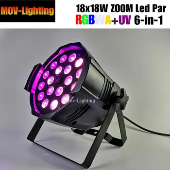 

2pcs/lot Party stage lighting 18x18w rgbwa uv 6in1 led wash led par light WITH ZOOM 10-60DEGREE