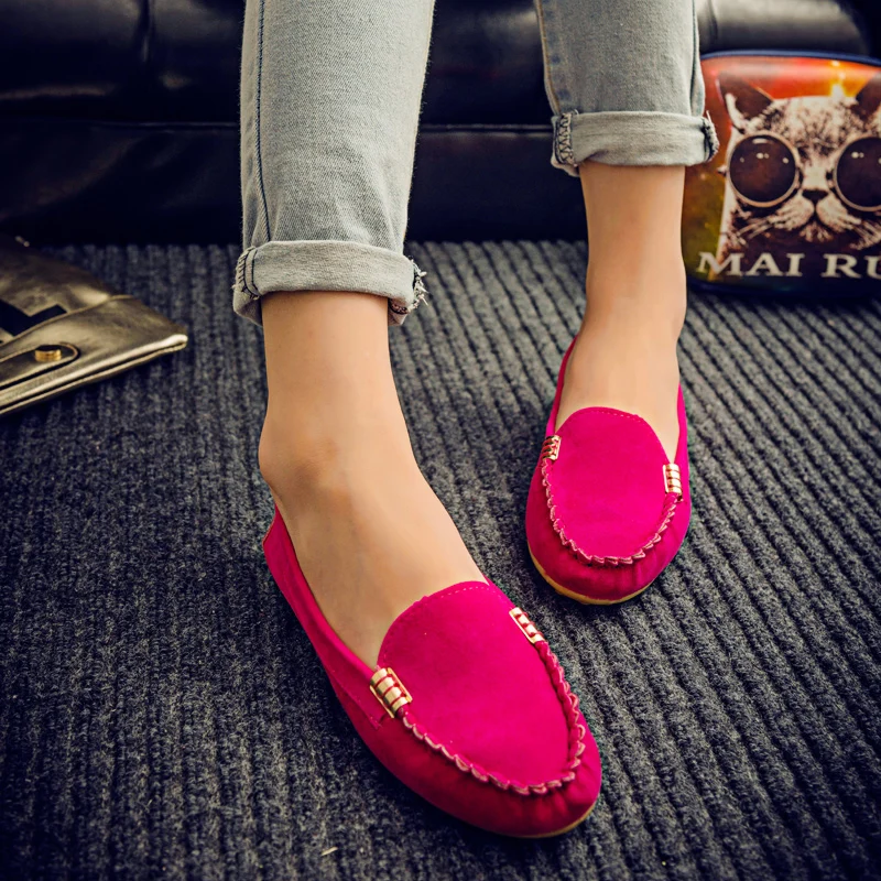 

Dwayne Women Flats shoes Loafers Candy Color Slip on Flat Shoes Ballet Flats Comfortable Ladies zapatos mujer Plus Size 35-43