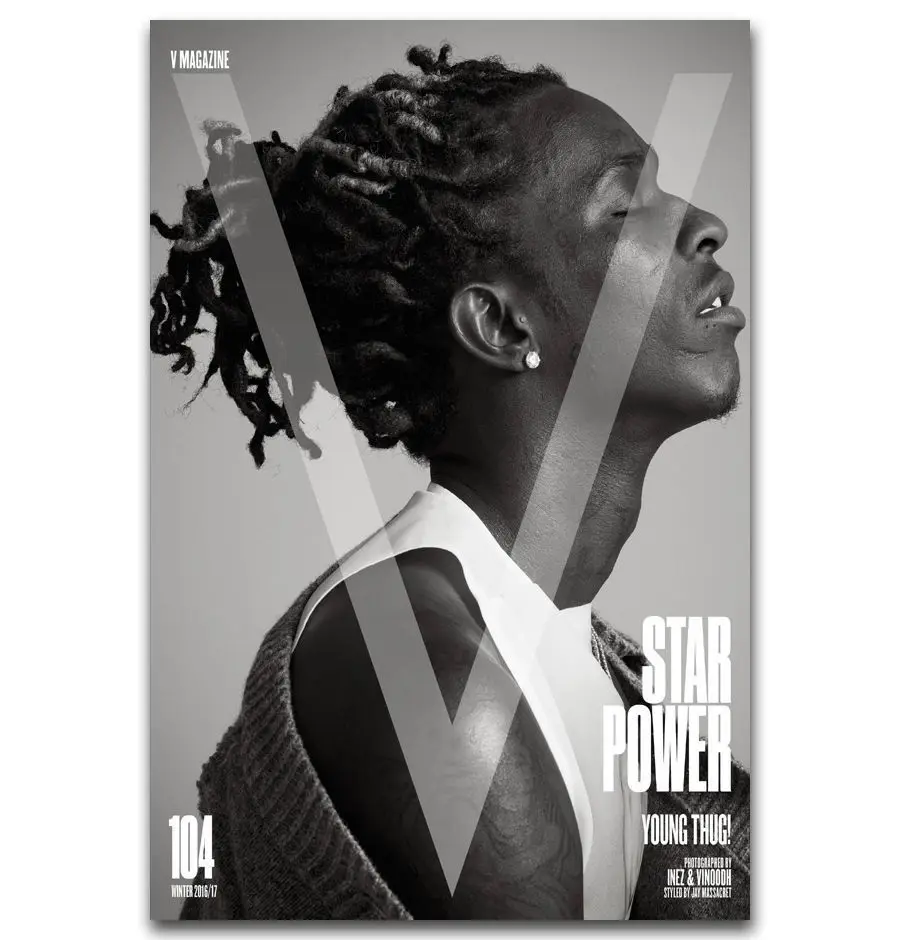 

N0678 New Young Thug Star Power Music Cover Singer Wall Sticker Silk Fabric Poster Art Indoor Decor Bright
