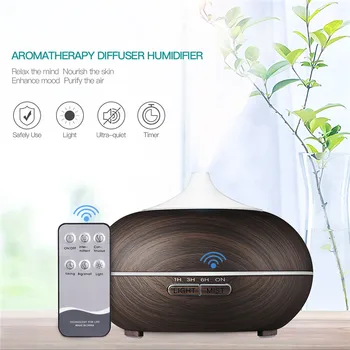 

LED Light Essential Aromatherapy Oil Diffuser Ultrasonic Aroma Humidifier Air Purifier 7 Color Changing LED Lights Office Home33