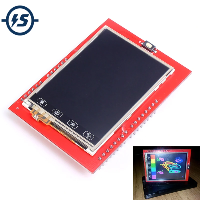 

For Arduino UNO R3 Mega2560 TFT LCD Touch Screen Display 2.4 inch Shield LCD Module 18-bit 262,000 Different Shades Board