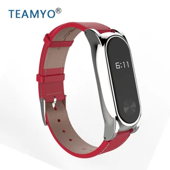 

Xiomi Leather strap For Xiaomi mi band 2 bracelet accessories Mi band 2 Strap Stainless Stell Metal Frame For Smart Bracelet