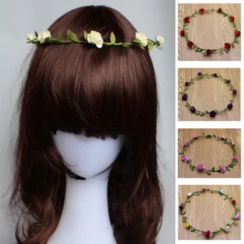 

100pcs/lot Wedding Handmade Women Paper Flowers Headbands Hairband More Colors Handbands For Bride Beach Wear