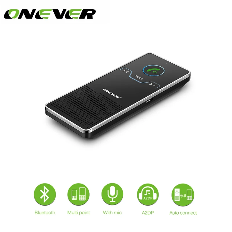 

Onever Wireless Handsfree Bluetooth Car Kit Handsfree Speakerphone Sunvisor Speaker Car Audio MP3 Player Voice Broadcast