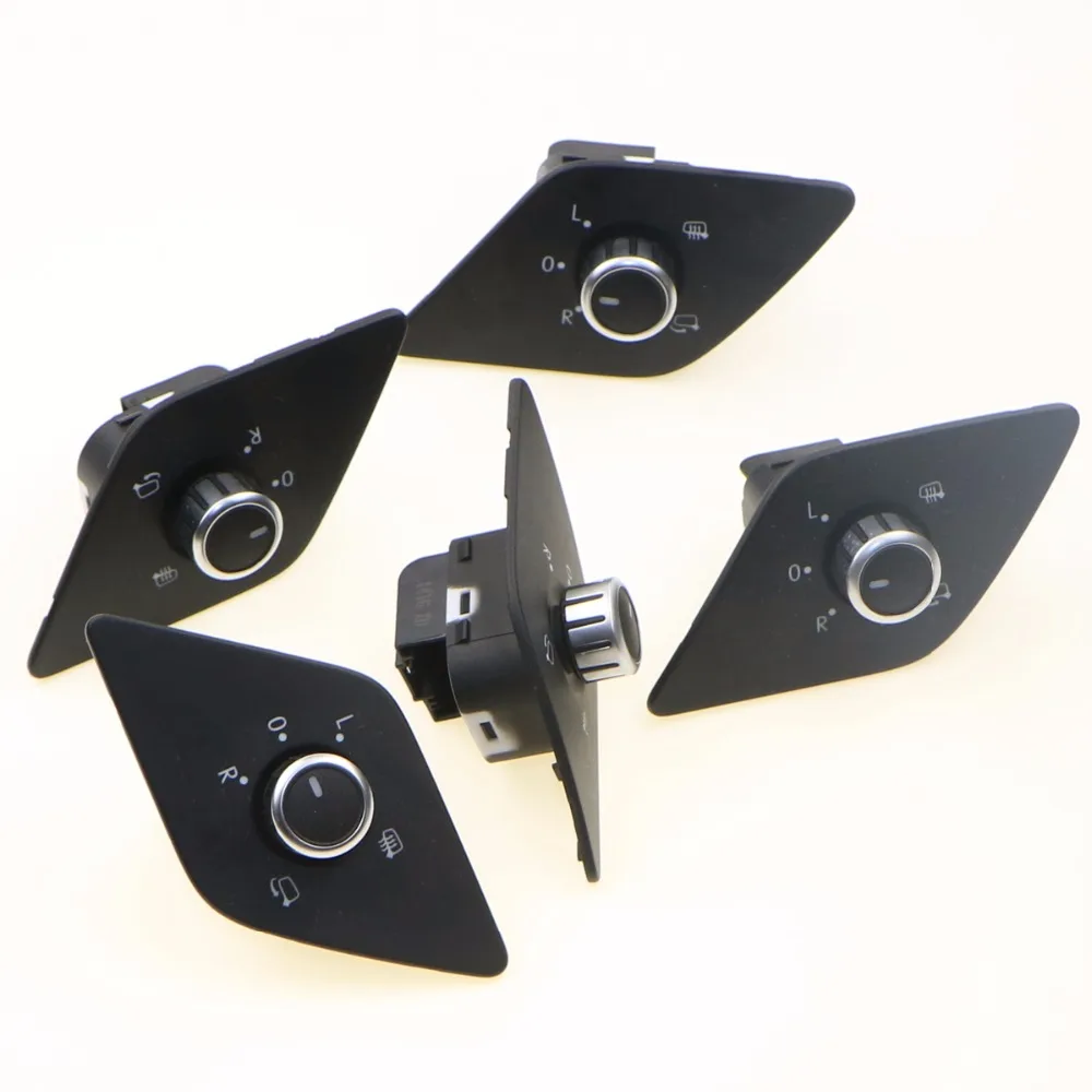 5Pcs Car Chrome Folding Heating Side Mirror Switch Knob For VW Jetta