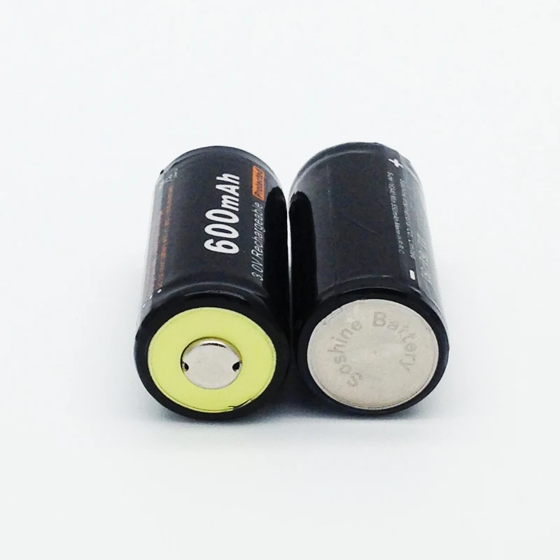 2pcs Soshine 16340 RCR123 LiFePO4 battery 3V 600mAh Rechargeable protected batteries with Soshine CR2 CR123 LiFe 3.0v charger