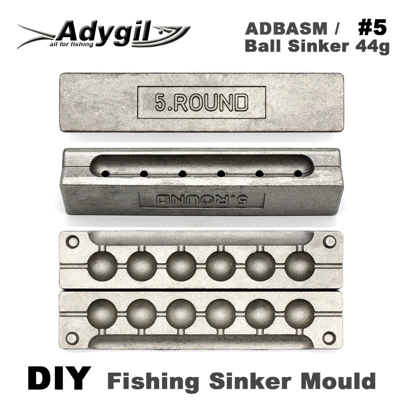 Adygil DIY рыболовный шар грузило прессформы ADBASM/#5 Шариковый грузило 44 г 6 полостей