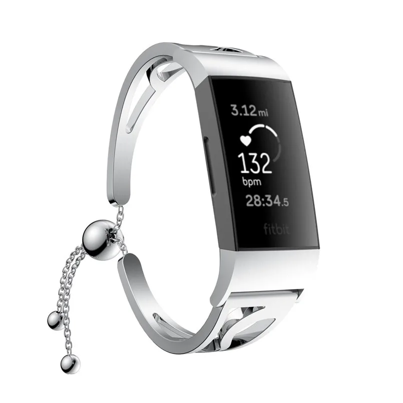 3 цвета стилей роскошный модный браслет из нержавеющей стали замена девушки часы ремешок для Fitbit Charge 3 30A12
