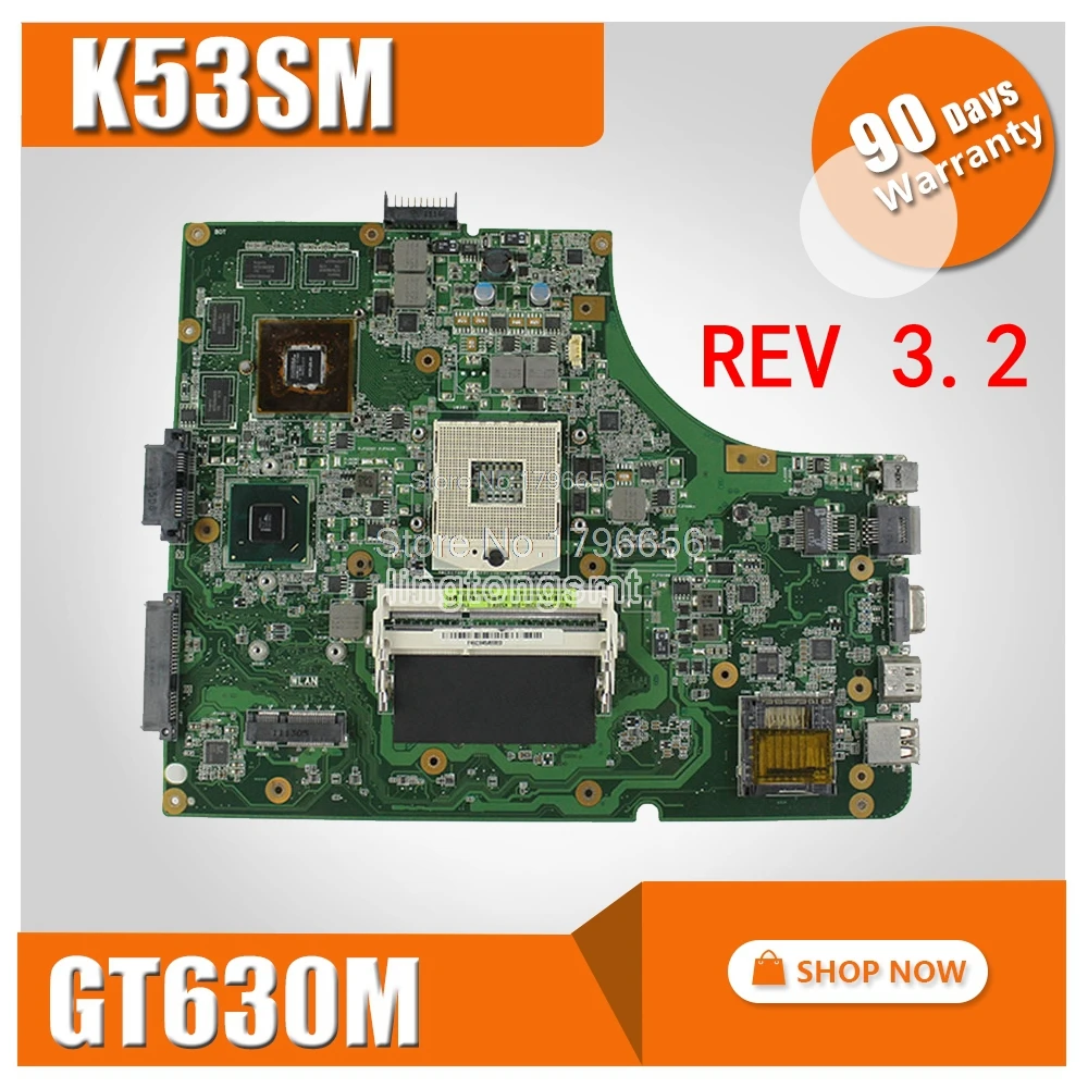 REV 3.2 K53SM motherboard GT630M 2GB For Asus K53SV X53S A53S K53S ...