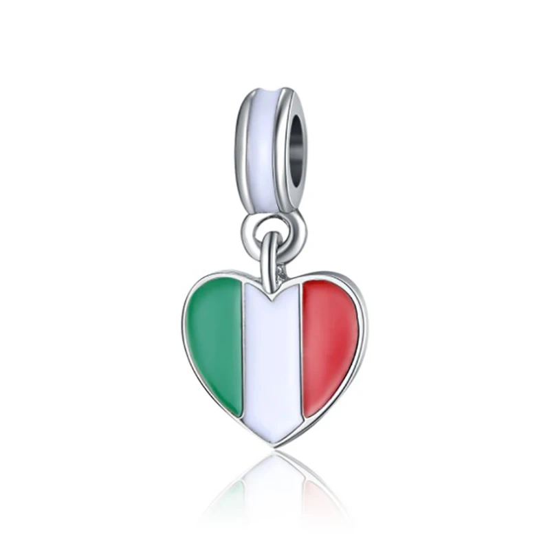 

Fit Pandora Charms Original Bracelet Valentines Day Gift Italian Flag Sieraden Kolczyki Bijoux Beads Jewelry DGB423
