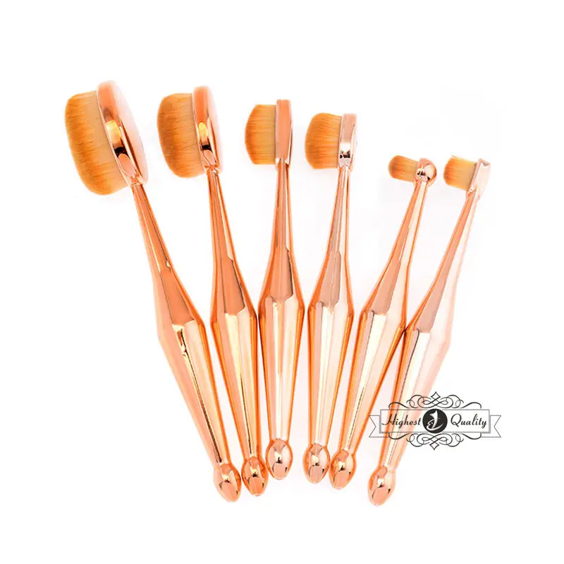 6pcs Mermaid Shape Oval Makeup Brushes Set Eye Shadow Foundation Powder Eyeliner Eyelash Lip Make Up Brush Cosmetic Beauty Tool |