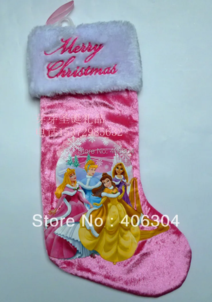 40 см 15," высокое качество розовое платье кроя принцесса, Плюшевые Мультфильм рождественские чулки Рождество носки Детская подарочная сумка