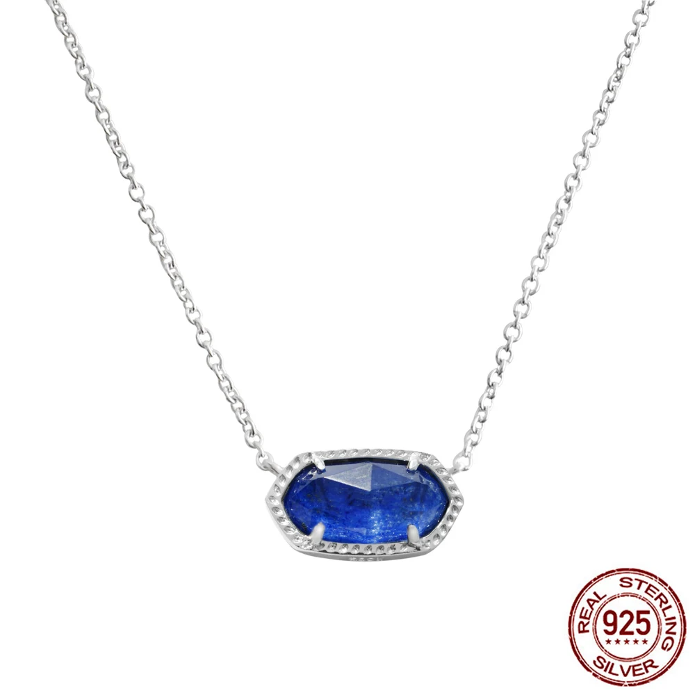 

Top Quality 925 Sterling Silver Deer Pendant Necklace With Blue Cobalt Cat's Eye Valentine's Day Gifts for women Accessories