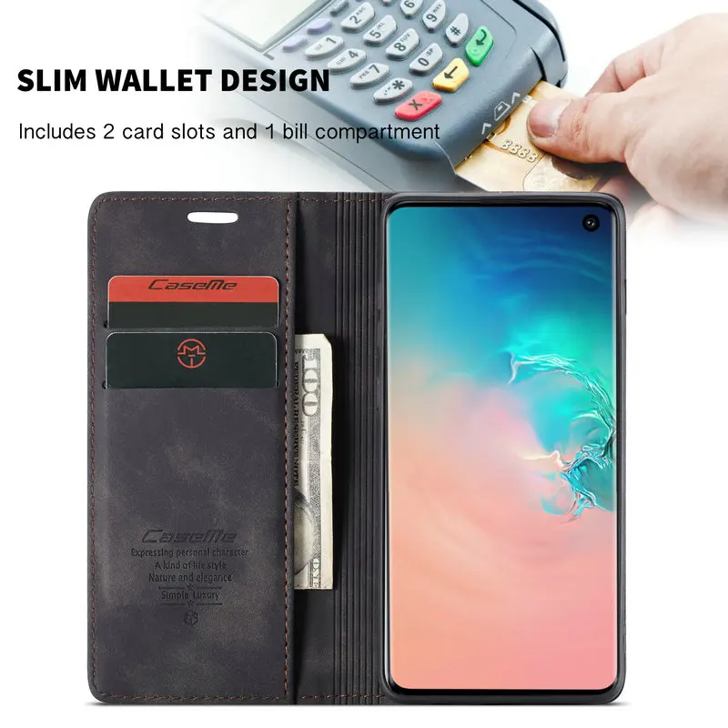 CaseMe Flip Leather Case For Samsung Galaxy A80 Retro Magnet Wallet Cover A80 A20 A91 A24 M80S M13 A23 Phone Case 5