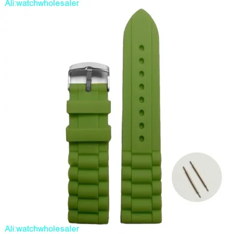 20mm Army Green Silicone Jelly Rubber Unisex Watch Band Straps WB1002X20JB