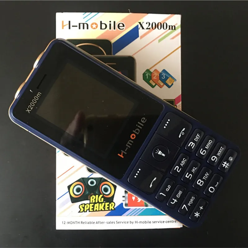 H-Mobile X2000M Мощность группа телефон три сим 3SIM карты Фонарик Bluetooth Камера MP3 MP4 WhatsAPP 2,4 дюйма дешевый сотовый телефон