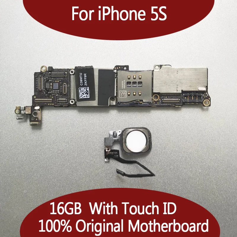 100% оригинальная разблокированная материнская плата 16 ГБ с Touch ID для iphone 5s