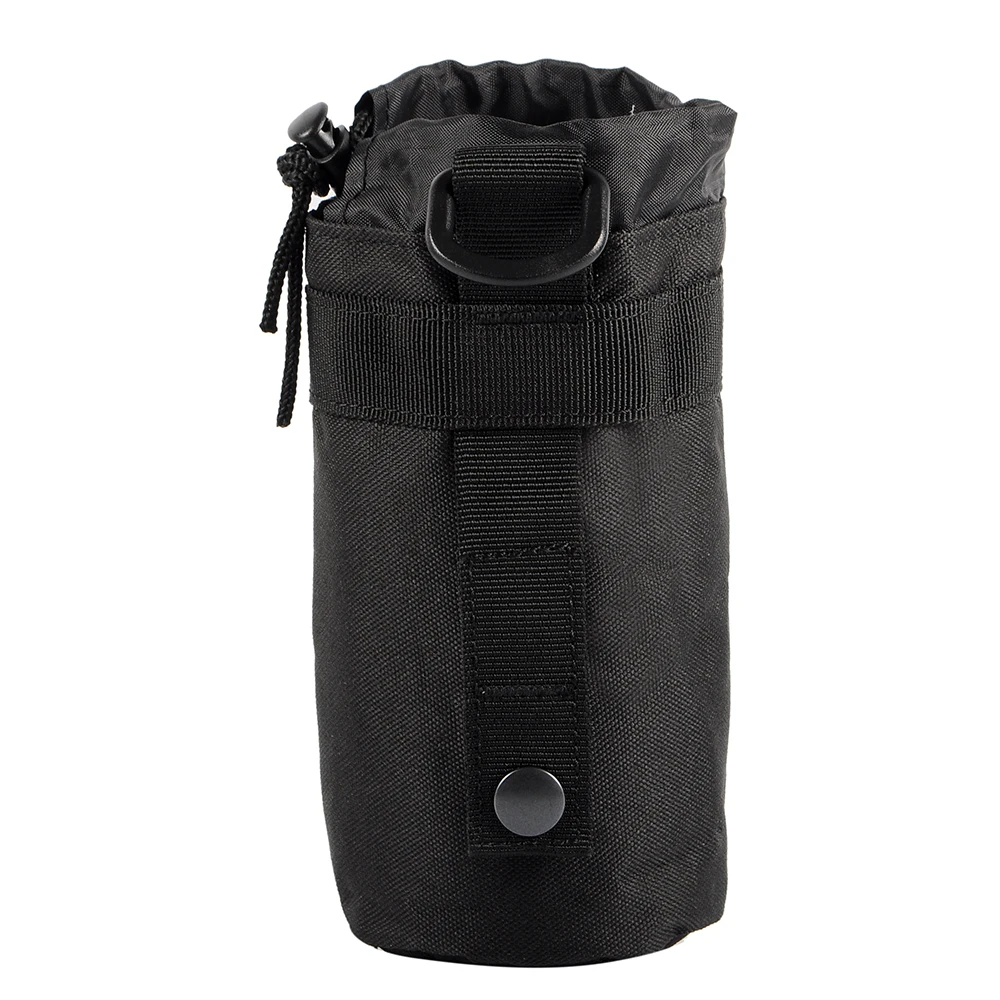 Тактический Чехол для бутылки с водой Molle, военный держатель для чайника, Сумка для кемпинга, охотничьих аксессуаров, сумка для воды, сумка для выживания - Цвет: 1-Black