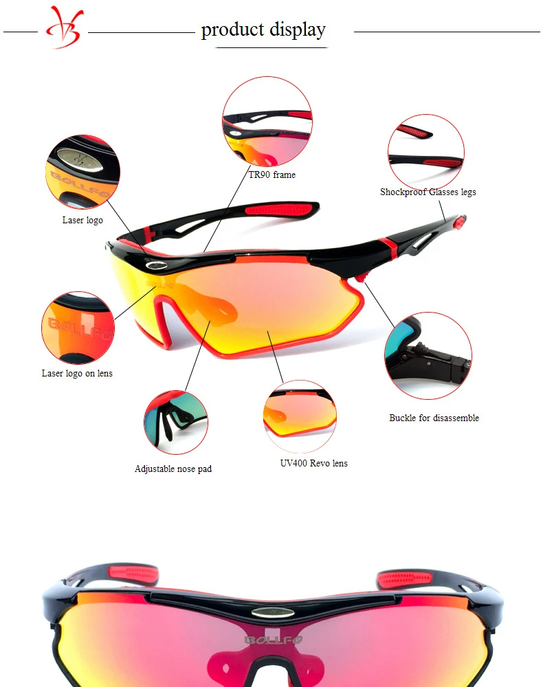 Bollfo поляризованные велосипедные очки мужские UV400 MTB спортивные очки велосипедные солнцезащитные очки для рыбалки