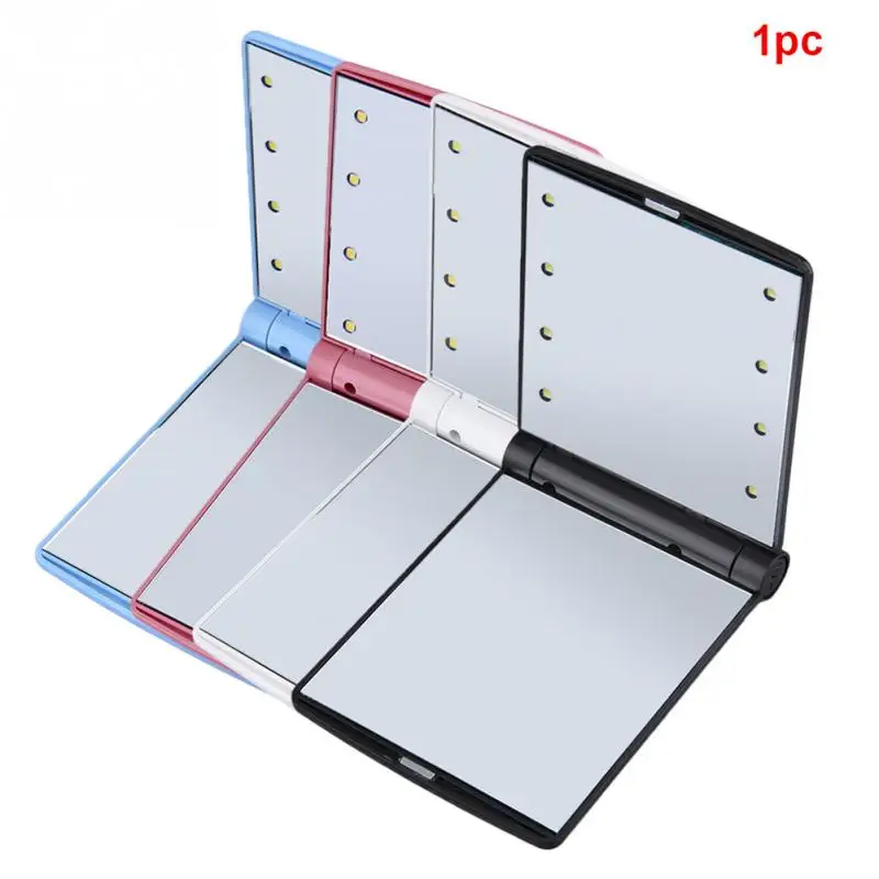 

Rotation Foldable Portable LED Pocket Compact Makeup Natural Mirror LED Lights