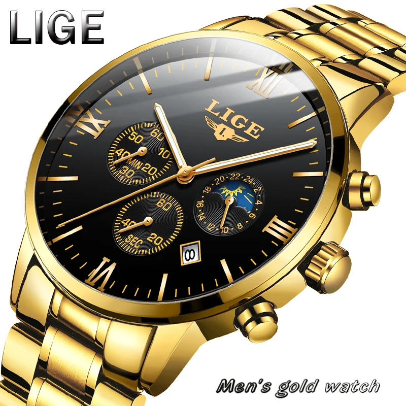 

LIGE Watch Men Fashion Sport Quartz Clock Mens Watches Top Brand Luxury Full Steel Business Waterproof Watch Relogio Masculino
