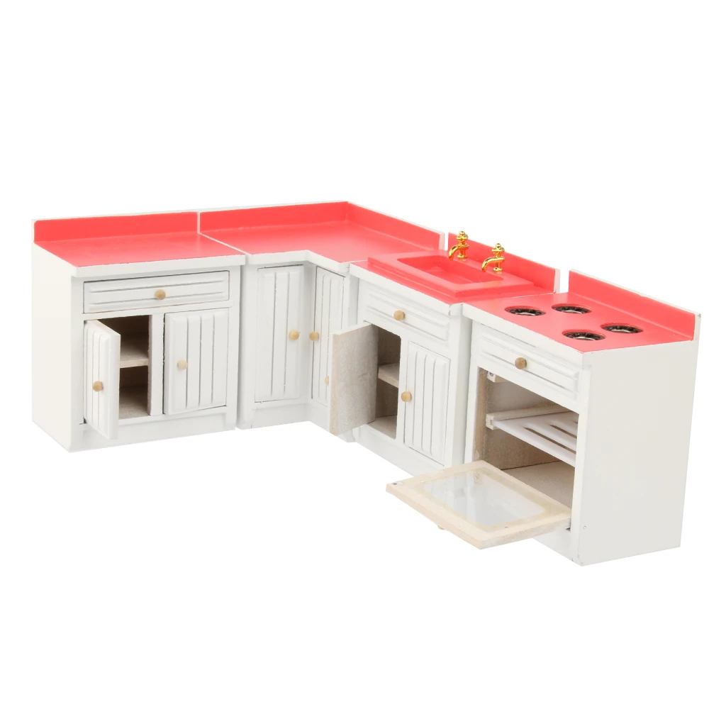 1//12 Dollhouse Kitchen Furniture Miniature Modern Cooking Bench/&Refrigerator