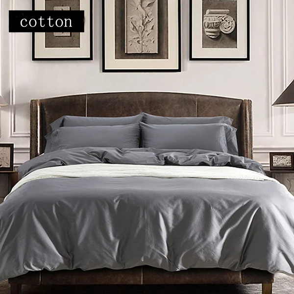 luxury gray satin bedding set cotton bedspread bed linen duvet cover grey satin sheets