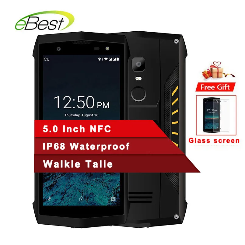 POPTEL P8 IP68 Водонепроницаемый прочный смартфон 5 0 дюймов 3750 мАч 2 ГБ + 16 Гб 8MP MTK6739 Face ID
