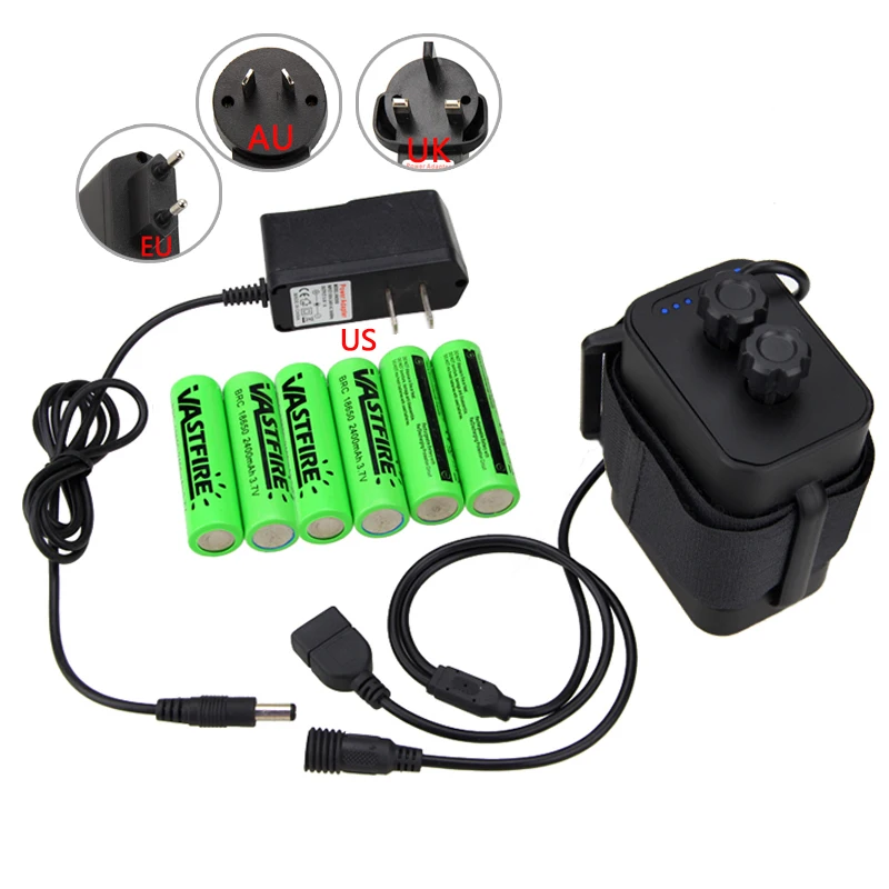 Discount Bike Light External Power Supply 6 pcs 18650 Batteries with Waterproof Battery Pack Case Battery Storage Box Cycling Accessories 0