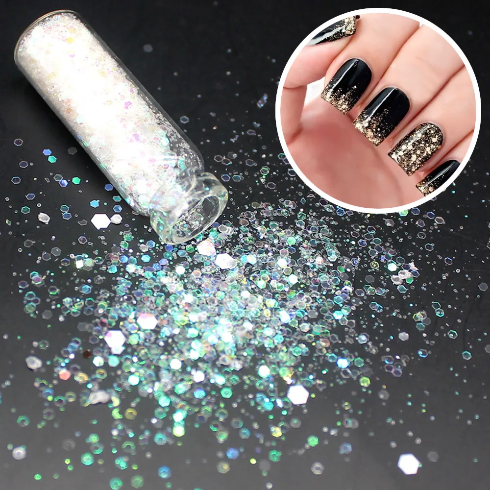 

DIY Ultrathin Paillette Deep Colors Nail Glitter UV Gel Polish Manicure Tips 3D Nail Art Decorations Sequin 2017