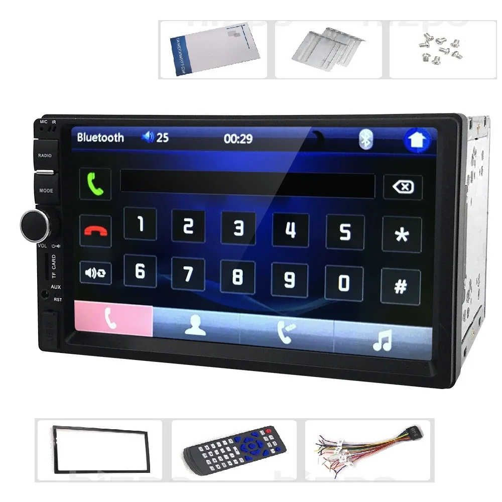 

7" HD Touch Screen Car Stereo MP4 MP5 Player 2 Din Bluetooth 3.0 In Dash Aux FM Radio USB SD Audio Video Player Remote Control