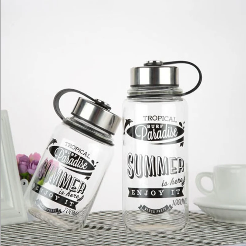 large glass water containers