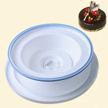 Вращающаяся вращающаяся пластиковая вращающаяся стойка для торта Монтажная платформа с противоскользящим краем DIY кухонная жаропрочная посуда для десерта инструмент