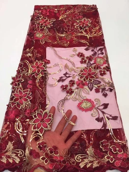 

high quality french tulle lace fabric with beads beautiful sequins net lace fabric african lace fabrics ZX3101