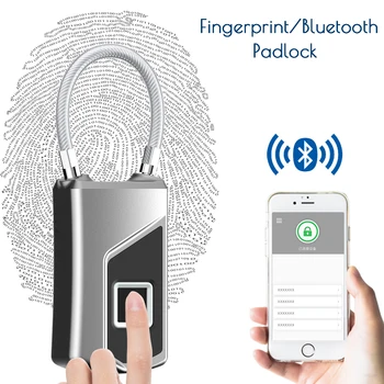 

Wifi Smart Door Lock USB Rechargeable Fingerprint Padlock Digital Bluetooth Padlocks Biometric Electric Locks Door/Luggage/Case