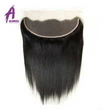 Alimice Brazilian Straight Lace Frontal Closure 13*4 Ear To Ear Frontal Free Part Closure Natural Color 100% Non-Remy Human Hair