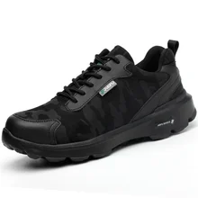 Мужская Рабочая обувь со стальным носком; женские уличные кроссовки с подушками; нескользящие ботинки; удобные промышленные ботинки для мужчин