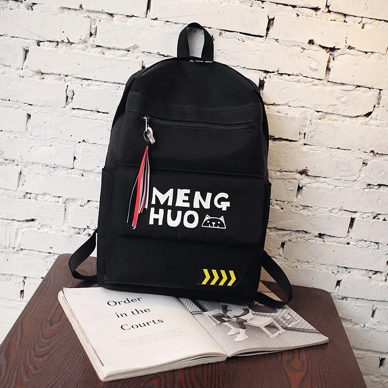 Menghuo 2017 Fashion High Quality Tassel Ribbon Women Bakcpack School Bag for Girls Boys Men Backpack sac a dos femme Mochilas (48)