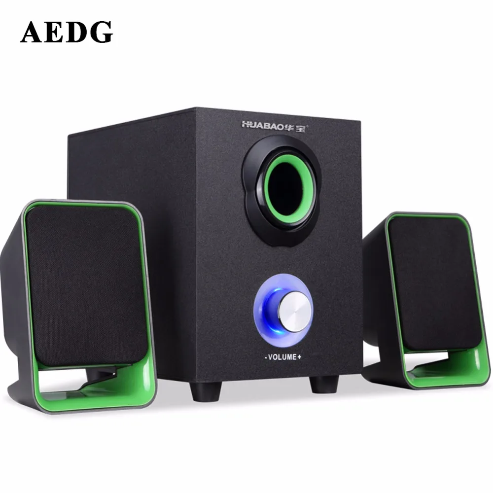 Aedg Huabao V10 компьютерные колонки сабвуфер аудио настольных мини-2.1 активные