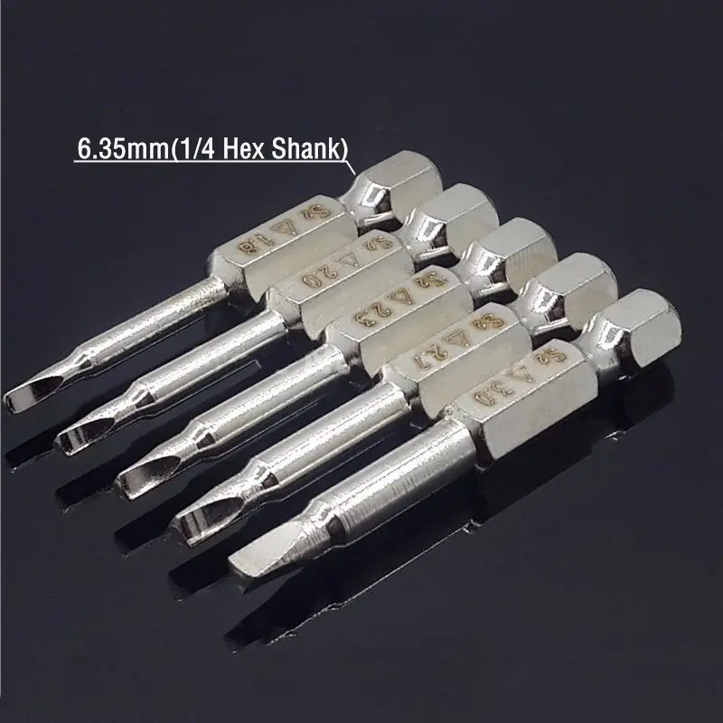 5Pcs Triple cornered Screwdriver Bits S2 Steel 1/4 inch Hex Shank 50mm