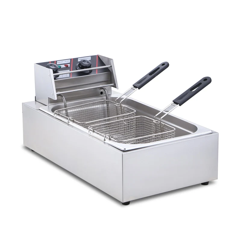 US $223.00 Electric Deep Fryers blast furnace commercial lengthened and thickened 12L oil fryer fry French machine