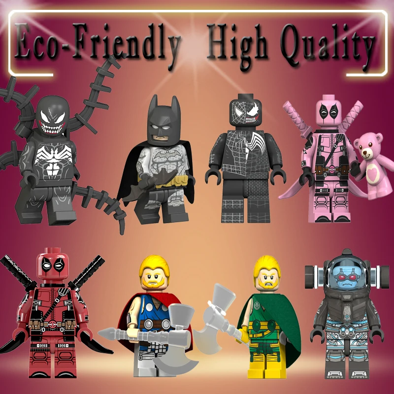 Super Heroes Unworthy HYDRA Deadpool Venom Mister Freeze Pink Pool Spiderman legoes Building Blocks figures Children Toys