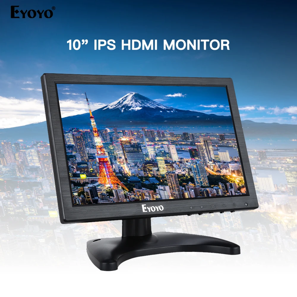 

Eyoyo 10 Inch CCTV Security Screen 1280x800 Resolution Support HDMI VGA BNC AV Input for PC TV IPS LCD Monitor