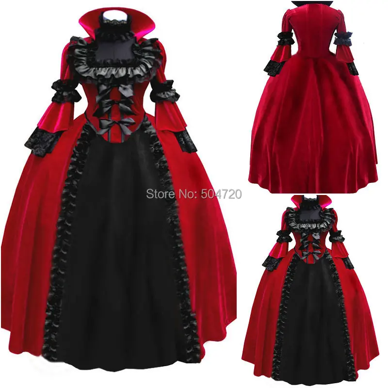 

sc-698 Victorian Gothic/Civil War Southern Belle loose Ball Gown Dress Halloween Vintage dresses Custom made