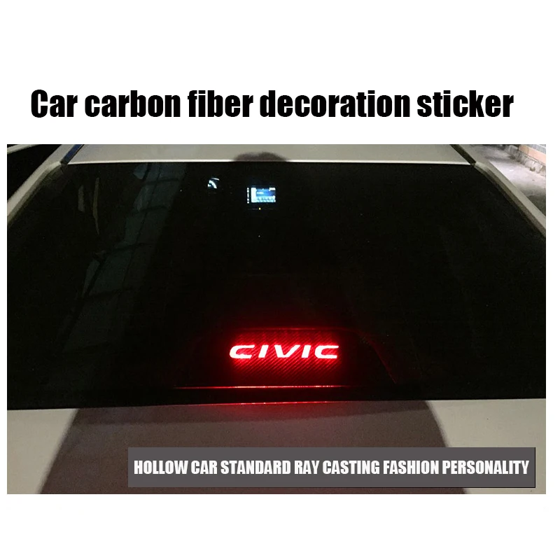

Car carbon fiber decoration sticker car rear brake light decoration sticker For Honda Civic 2018 2019