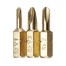 Broppe 3 шт. 25 мм Y1 Y2 Y3 y-образные отвертки биты 1/4 дюймов шестигранный хвостовик гальванические бронзовые ручные инструменты